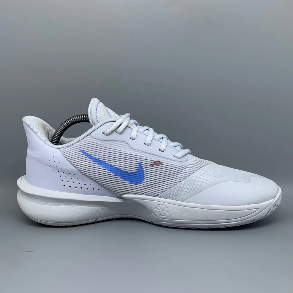 Nike Precision 7 Hard Court White Blue Grey Tennis Shoes FN4322-004 Men’s Sz 9.5